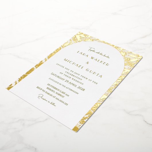 Decadent Arch Gold Foiled Wedding Einladung (Gedreht)