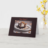Decadent chocolate fudge brownie birthday card karte (Gelbe Blume)