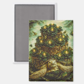 Decadent Forest cake turtle with flowers and birds Magnet (Vorderseite/Rückseite)