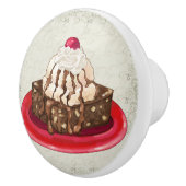 Decadent Ice Cream Sundae Brownie Drawer Puls Keramikknauf (Rechts)