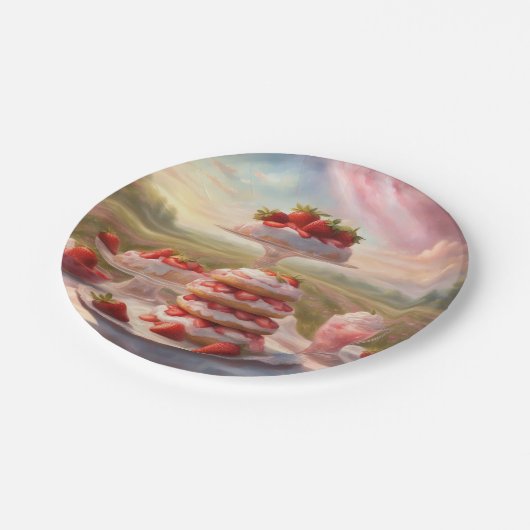 Decadent Strawberry Shortcake Picknick Party Pappteller (Schrägansicht)