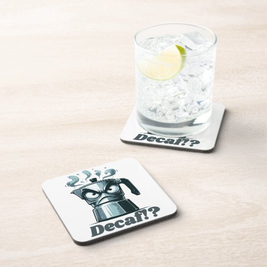 Decaf? Angry Moka Espresso Coffee Pot Getränkeuntersetzer (Rechte Seite)
