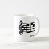 "Decaf" dreifacher Clef-Tasse Kaffeetasse (VorderseiteRechts)