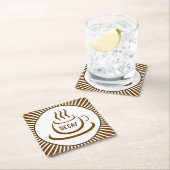 Decaf-Kaffee Rechteckiger Pappuntersetzer (Vor Ort)