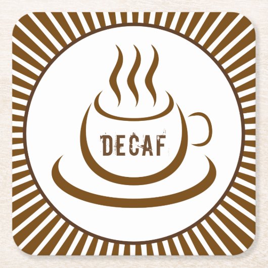 Decaf-Kaffee Rechteckiger Pappuntersetzer (Vorderseite)