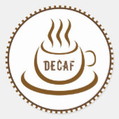 Decaf-Kaffee Runder Aufkleber (Vorderseite)
