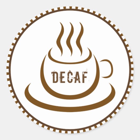 Decaf-Kaffee Runder Aufkleber (Vorderseite)
