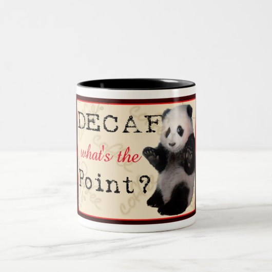 Decaf-Panda-Kaffee Zweifarbige Tasse (Mittel)