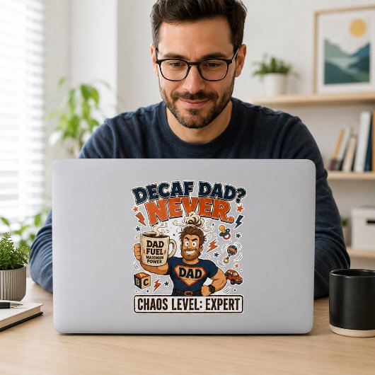 Decaf-Vater-Chaos-Level-Experte-Lustiger-Vater-Lap Aufkleber