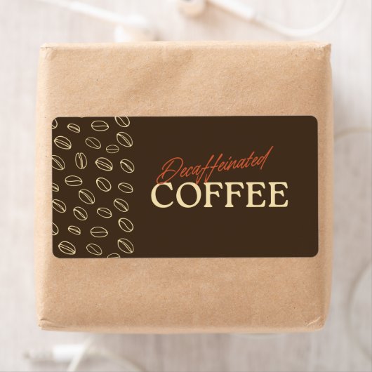 Decaffeinated Coffee Label – Retro Coffee Beans (Insitu)