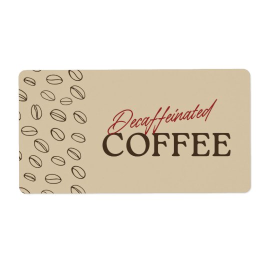 Decaffeinated Coffee Label – Retro Coffee Beans (Vorne)