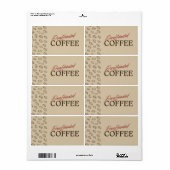 Decaffeinated Coffee Label – Retro Coffee Beans (Vorne)