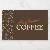Decaffeinated Coffee Label – Retro Coffee Beans Lebensmitteletikett (Einzelnes Label)