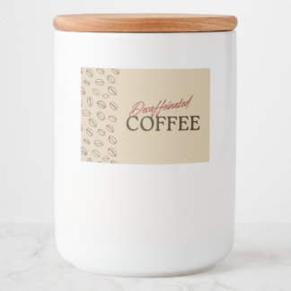 Decaffeinated Coffee Label – Retro Coffee Beans Lebensmitteletikett