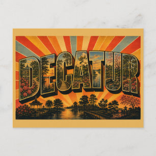 Decatur Alabama River Garden Vintage Kunst Postkarte