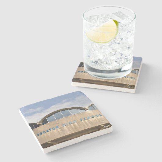 Decatur High School Untersetzer, Decatur Georgia Steinuntersetzer (Seitenansicht)