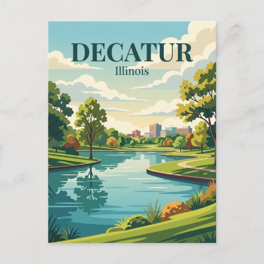 Decatur, Illinois Postkarte (Vorderseite)