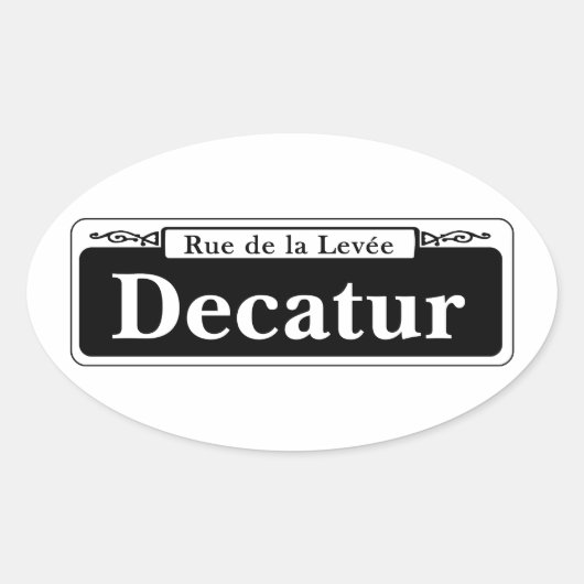 Decatur St., New Orleans Street Sign Ovaler Aufkleber (Vorderseite)
