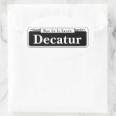 Decatur St., New Orleans Street Sign Ovaler Aufkleber (Tasche)