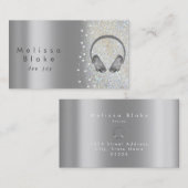 Dece Jay silberfarbener Glitzer Visitenkarte (Vorne/Hinten)