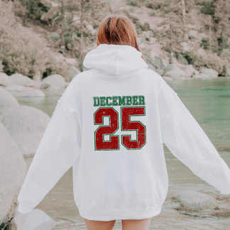 December 25 Jersey Athletic Style Christmas Hoodie