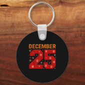 December 25 Knit Style Christmas Day Snowflake  Schlüsselanhänger (Vorderseite)