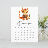 December Baby Dragon Art Print Whimsical Calendar  (Stehend Vorderseite)