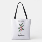 December Birth Flower Holly Birthday Tasche (Rückseite)