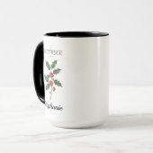 December Birth Flower Holly Birthday Tasse (Vorderseite Links)