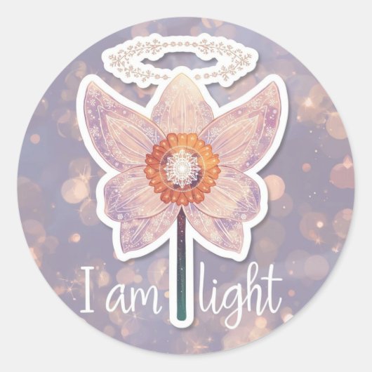 December Birth Flower Round Sticker Narcissus (Vorderseite)