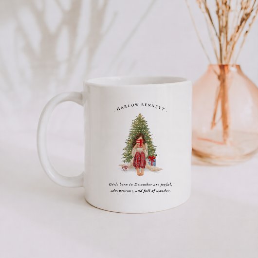 December Birth Month Girl | Monogram  Kaffeetasse