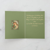 December Birthday Art Nouveau Holly Berries Karte (Innenseite)