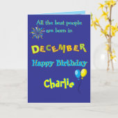 December Birthday Folded Greeting Card Karte (Gelbe Blume)