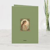 December Birthday Holly Berries Art Nouveau Style Karte (Rückseite)