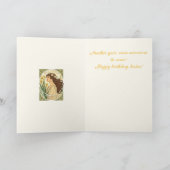 December Birthday Narcissus Art Nouveau Illustrati Karte (Innenseite)