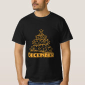 "December" Festive Christmas Tree Holiday T-Shirt (Vorderseite)