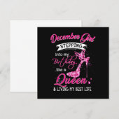 December Girl Stepping into My Birthday Like a Que Einladung (Vorne/Hinten)