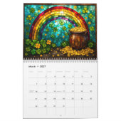 December Hanukkah Theme Stained Glass AI-generated Kalender (Mär 2027)
