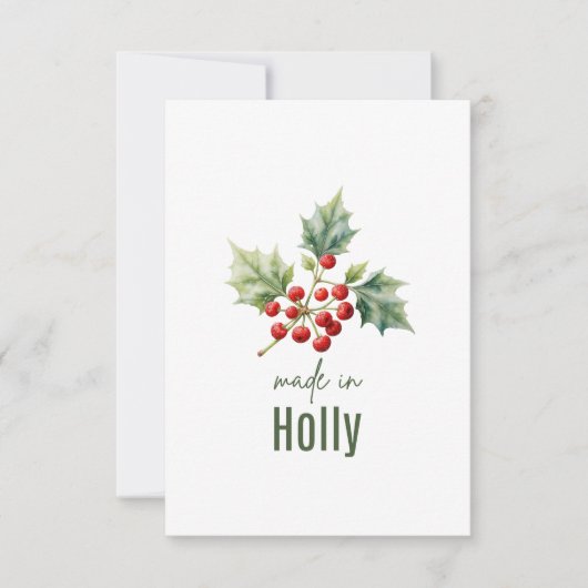 December Holly Birth FlowerThank You Card Dankeskarte (Vorderseite)