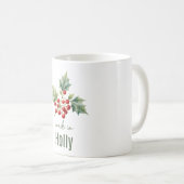 December Holly Flower Mug | Coffee Cup Kaffeetasse (VorderseiteRechts)