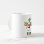 December Holly Flower Mug | Coffee Cup Kaffeetasse (Vorderseite Links)