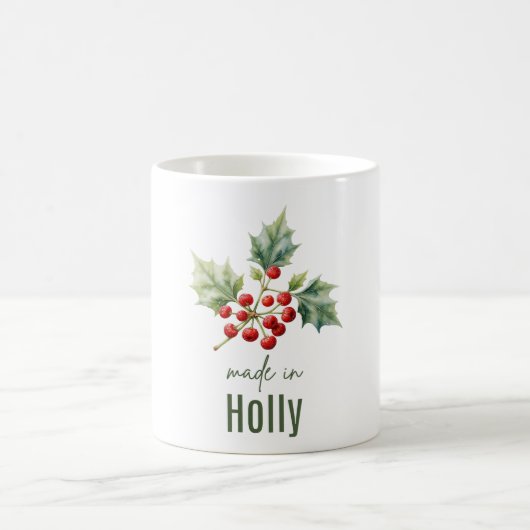 December Holly Flower Mug | Coffee Cup Kaffeetasse (Mittel)
