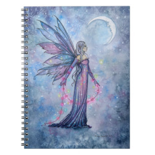 December Mond Feeen Notizbuch von Molly Harrison Notizblock