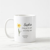 December Narcissus Personalized Birthday Kaffeetasse (Links)