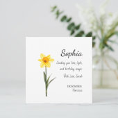 December Narcissus Personalized Birthday Karte (Stehend Vorderseite)