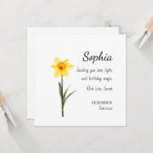 December Narcissus Personalized Birthday Karte (Vorderseite/Rückseite Beispiel)