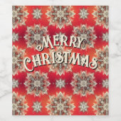 December Snowflakes Weinetikett (Einzelnes Label)