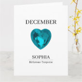 December Turquoise Personalized Birthday Card Karte (Gelbe Blume)