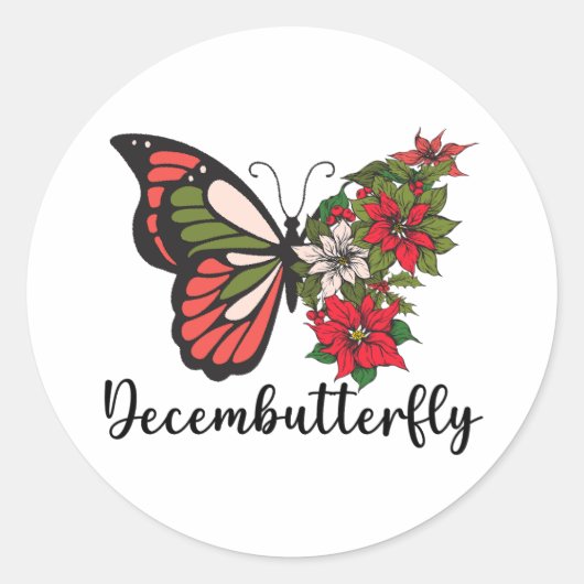 Decembutterfly Runder Aufkleber (Vorderseite)