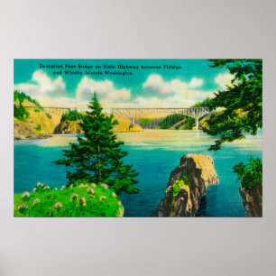 Deception Pass Bridge, Fidalgo und Whidby Island Poster